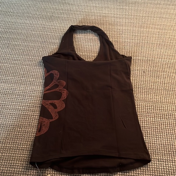 Women’s Black Halter top with brown flower. Size small. New with tags. - Picture 2 of 3